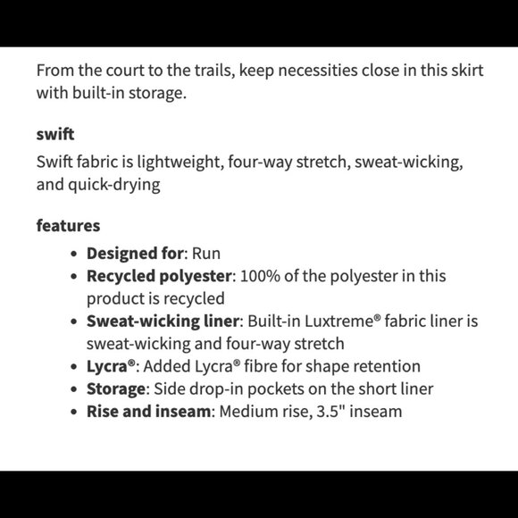 Lululemon Pace Rival Skirt, Wild Bluebell (4 Tall) - Picture 9 of 12